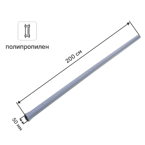 Труба для внутренней канализации Политэк 50x1.8 мм 2 м полипропилен