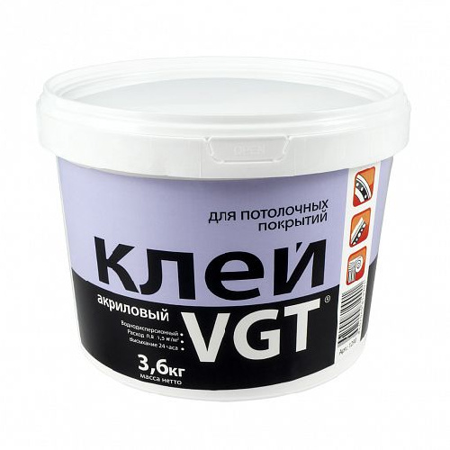 Клей для потолочной плитки и плинтусов VGT акриловый, 3,6 кг
