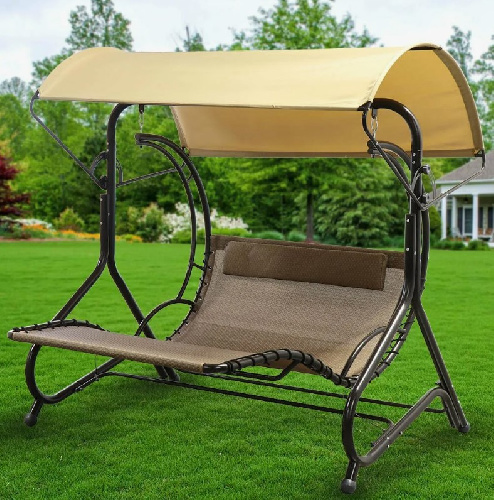 Качели сад. 3-х мест. 300кг корич. GREEN DAYS