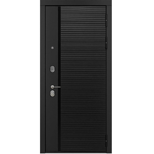 Дверь входная Афина метал/ПВХ черный кварц/белый снег 960x2050 левая