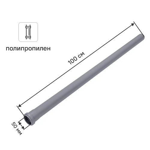 Труба для внутренней канализации Политэк 50x1.8 мм 1 м полипропилен