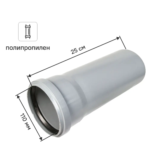 Труба для внутренней канализации Политэк 110x2.7 мм 0.25 м полипропилен