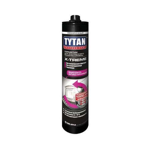 Каучуковый герметик для кровли Tytan Professional Х-Treme, 310 мл, прозрачный