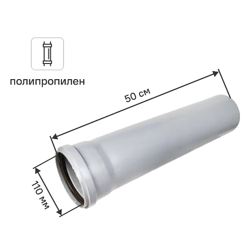 Труба для внутренней канализации Политэк 110x2.7 мм 0.5 м полипропилен