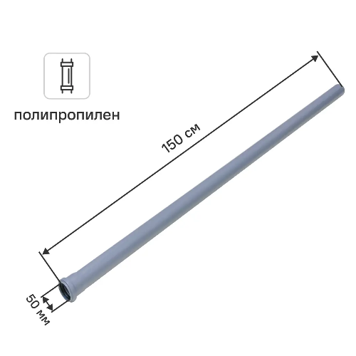 Труба для внутренней канализации Политэк 50x1.8 мм 1,5 м полипропилен