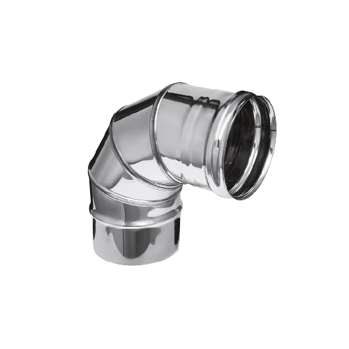 Колено для дымохода 4 секции Ferrum нержавеющая сталь Ø100 угол 90° толщина стенки 0,5 мм 