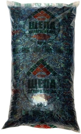 Щепа, мульча голубая декоративная 60 л