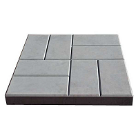 Плитка тротуарная 8 кирпичей 400x400x50 мм серая