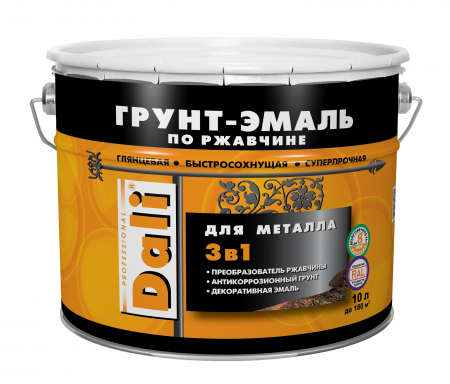 Грунт-эмаль по ржавчине 3в1 DALI Гладкая 10 л зеленый мох купить в магазине стройматериалов Евсей Павловский Посад с доставкой по Московской области, в города Павловский Посад, Электросталь, Дрезна, Ликино-Дулево, Орехово-Зуево, Грунт-эмаль по ржавчине 3в1 DALI Гладкая 10 л зеленый мох каталог стройматериалов евсейстрой, заказ Грунт-эмаль по ржавчине 3в1 DALI Гладкая 10 л зеленый мох на сайте с доставкой 
