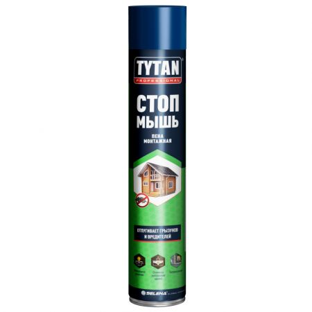 Монтажная пена TYTAN Professional СТОП МЫШЬ всесезонная бытовая 750 мл купить в магазине стройматериалов Евсей Павловский Посад с доставкой по Московской области, в города Павловский Посад, Электросталь, Дрезна, Ликино-Дулево, Орехово-Зуево, Монтажная пена TYTAN Professional СТОП МЫШЬ всесезонная бытовая 750 мл каталог стройматериалов евсейстрой, заказ Монтажная пена TYTAN Professional СТОП МЫШЬ всесезонная бытовая 750 мл на сайте с доставкой 