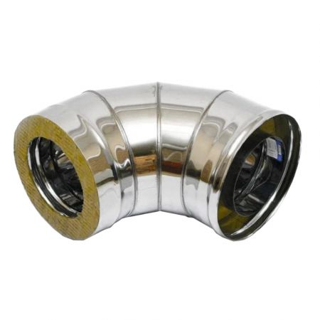 Сэндвич колено Ferrum d100/200 угол 90° нерж. купить в магазине стройматериалов Евсей Павловский Посад с доставкой по Московской области, в города Павловский Посад, Электросталь, Дрезна, Ликино-Дулево, Орехово-Зуево, Сэндвич колено Ferrum d100/200 угол 90° нерж. каталог стройматериалов евсейстрой, заказ Сэндвич колено Ferrum d100/200 угол 90° нерж. на сайте с доставкой 