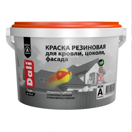 Краска резиновая для кровли, цоколя, фасада DALI цвет синий 3 кг купить в магазине стройматериалов Евсей Павловский Посад с доставкой по Московской области, в города Павловский Посад, Электросталь, Дрезна, Ликино-Дулево, Орехово-Зуево, Краска резиновая для кровли, цоколя, фасада DALI цвет синий 3 кг каталог стройматериалов евсейстрой, заказ Краска резиновая для кровли, цоколя, фасада DALI цвет синий 3 кг на сайте с доставкой 