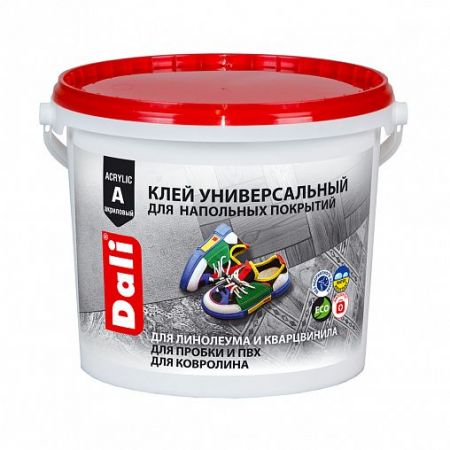 Клей для напольных покрытий Dali акриловый, 3,5 кг купить в магазине стройматериалов Евсей Павловский Посад с доставкой по Московской области, в города Павловский Посад, Электросталь, Дрезна, Ликино-Дулево, Орехово-Зуево, Клей для напольных покрытий Dali акриловый, 3,5 кг каталог стройматериалов евсейстрой, заказ Клей для напольных покрытий Dali акриловый, 3,5 кг на сайте с доставкой 