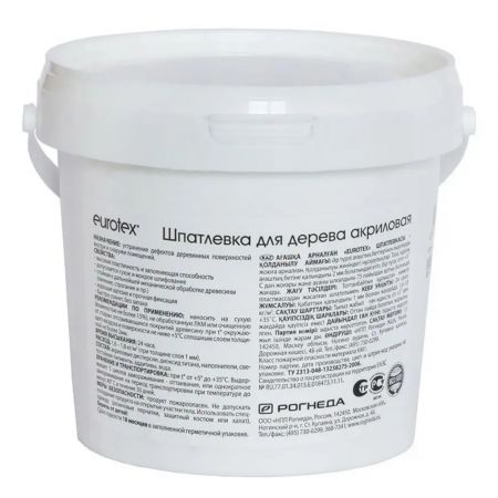Шпатлевка акриловая для дерева EUROTEX Орех 1,5 кг купить в магазине стройматериалов Евсей Павловский Посад с доставкой по Московской области, в города Павловский Посад, Электросталь, Дрезна, Ликино-Дулево, Орехово-Зуево, Шпатлевка акриловая для дерева EUROTEX Орех 1,5 кг каталог стройматериалов евсейстрой, заказ Шпатлевка акриловая для дерева EUROTEX Орех 1,5 кг на сайте с доставкой 