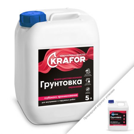Грунтовка глубокого проникновения акриловая KRAFOR 5 кг купить в магазине стройматериалов Евсей Павловский Посад с доставкой по Московской области, в города Павловский Посад, Электросталь, Дрезна, Ликино-Дулево, Орехово-Зуево, Грунтовка глубокого проникновения акриловая KRAFOR 5 кг каталог стройматериалов евсейстрой, заказ Грунтовка глубокого проникновения акриловая KRAFOR 5 кг на сайте с доставкой
