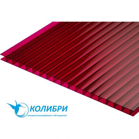 Купить поликарбонат 2100x6000x4 мм цвета гранат на сайте стройматериалов ЕВСЕЙ с доставкой в Московской области