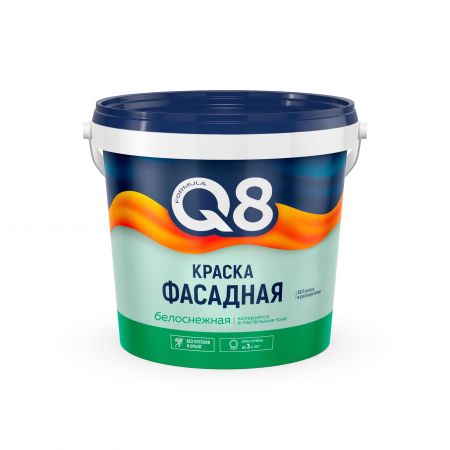 Краска акриловая фасадная Formula Q8 Белая 1,4 кг купить в магазине стройматериалов Евсей Павловский Посад с доставкой по Московской области, в города Павловский Посад, Электросталь, Дрезна, Ликино-Дулево, Орехово-Зуево, Краска акриловая фасадная Formula Q8 Белая 1,4 кг каталог стройматериалов евсейстрой, заказ Краска акриловая фасадная Formula Q8 Белая 1,4 кг на сайте с доставкой 