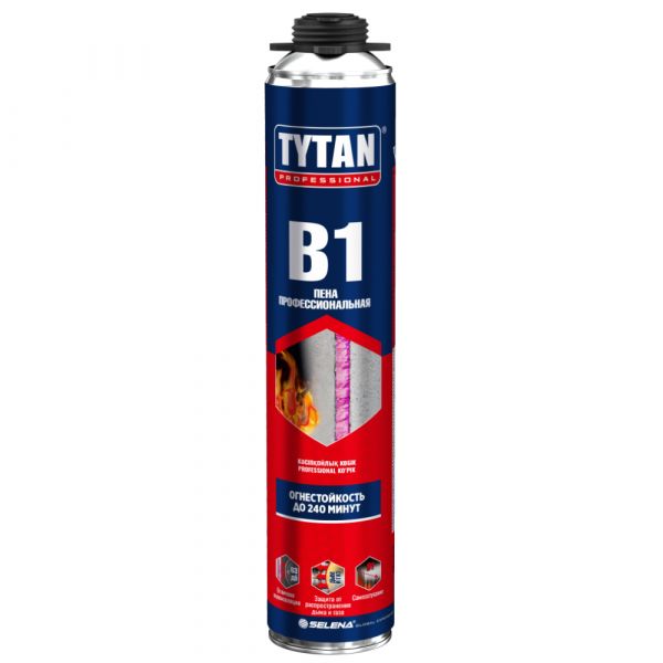 Пена монтажная огнестойкая TYTAN Professional B1 профессиональная 750 мл купить в магазине стройматериалов Евсей Павловский Посад с доставкой по Московской области, в города Павловский Посад, Электросталь, Дрезна, Ликино-Дулево, Орехово-Зуево, Пена монтажная огнестойкая TYTAN Professional B1 профессиональная 750 мл каталог стройматериалов евсейстрой, заказ Пена монтажная огнестойкая TYTAN Professional B1 профессиональная 750 мл на сайте с доставкой 