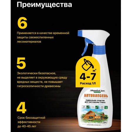 Пропитка для дерева Здоровый Дом Антиплесень 0,5 кг купить в магазине стройматериалов Евсей Павловский Посад с доставкой по Московской области, в города Павловский Посад, Электросталь, Дрезна, Ликино-Дулево, Орехово-Зуево, Пропитка для дерева Здоровый Дом Антиплесень 0,5 кг каталог стройматериалов евсейстрой, заказ Пропитка для дерева Здоровый Дом Антиплесень 0,5 кг на сайте с доставкой 