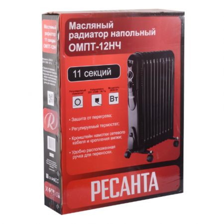 Обогреватель масляный радиатор РЕСАНТА ОМПТ-12НЧ 2500 Вт купить в магазине стройматериалов Евсей Павловский Посад с доставкой по Московской области, в города Павловский Посад, Электросталь, Дрезна, Ликино-Дулево, Орехово-Зуево, Обогреватель масляный радиатор РЕСАНТА ОМПТ-12НЧ 2500 Вт каталог стройматериалов евсейстрой, заказ Обогреватель масляный радиатор РЕСАНТА ОМПТ-12НЧ 2500 Вт на сайте с доставкой 