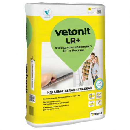 Купить финишную полимерную шпаклевку Vetonit LR 22 кг на сайте стройматериалов ЕВСЕЙ с доставкой в Павловский Посад, Орехово-Зуево, по Московской области 