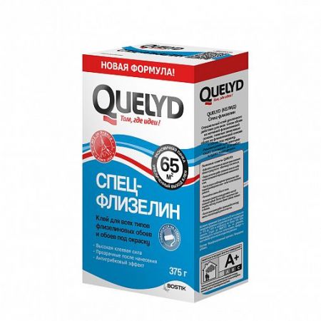 Клей для флизелиновых обоев Quelyd Спец-Флизелин, 375 г купить в магазине стройматериалов Евсей Павловский Посад с доставкой по Московской области, в города Павловский Посад, Электросталь, Дрезна, Ликино-Дулево, Орехово-Зуево, Клей для флизелиновых обоев Quelyd Спец-Флизелин, 375 г каталог стройматериалов евсейстрой, заказ Клей для флизелиновых обоев Quelyd Спец-Флизелин, 375 г на сайте с доставкой 