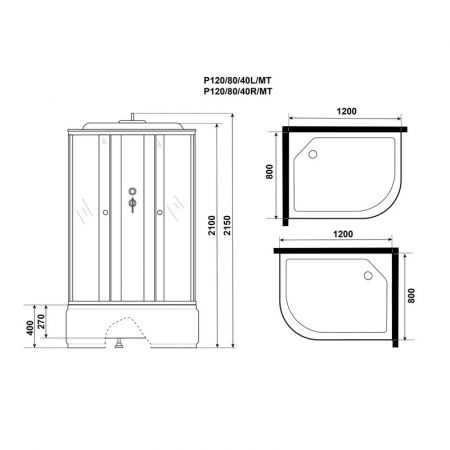 Душевая кабина Niagara Promo 120x80x215 P120/80/40R/MT купить в магазине стройматериалов Евсей Павловский Посад с доставкой по Московской области, в города Павловский Посад, Электросталь, Дрезна, Ликино-Дулево, Орехово-Зуево, Душевая кабина Niagara Promo 120x80x215 P120/80/40R/MT каталог стройматериалов евсейстрой, заказ Душевая кабина Niagara Promo 120x80x215 P120/80/40R/MT на сайте с доставкой 