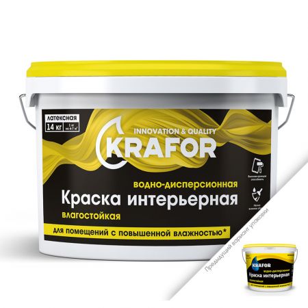 Краска латексная водно-дисперсионная интерьерная KRAFOR влагостойкая 1,5 кг купить в магазине стройматериалов Евсей Павловский Посад с доставкой по Московской области, в города Павловский Посад, Электросталь, Дрезна, Ликино-Дулево, Орехово-Зуево, Краска латексная водно-дисперсионная интерьерная KRAFOR влагостойкая 1,5 кг каталог стройматериалов евсейстрой, заказ Краска латексная водно-дисперсионная интерьерная KRAFOR влагостойкая 1,5 кг на сайте с доставкой 