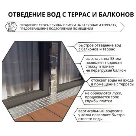 Комплект Gidrolica Лайт лоток водоотводный пластиковый с решеткой стальной оцинкованной (08096) купить в магазине стройматериалов Евсей Павловский Посад с доставкой по Московской области, в города Павловский Посад, Электросталь, Дрезна, Ликино-Дулево, Орехово-Зуево, Комплект Gidrolica Лайт лоток водоотводный пластиковый с решеткой стальной оцинкованной (08096) каталог стройматериалов евсейстрой, заказ Комплект Gidrolica Лайт лоток водоотводный пластиковый с решеткой стальной оцинкованной (08096) на сайте с доставкой 