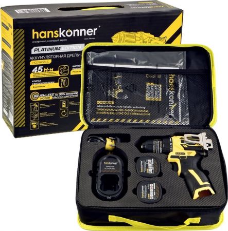 Дрель-шуруповерт аккумуляторная HANSKONNER HCD1645BLC купить в магазине стройматериалов Евсей Павловский Посад с доставкой по Московской области, в города Павловский Посад, Электросталь, Дрезна, Ликино-Дулево, Орехово-Зуево, Дрель-шуруповерт аккумуляторная HANSKONNER HCD1645BLC каталог стройматериалов евсейстрой, заказ Дрель-шуруповерт аккумуляторная HANSKONNER HCD1645BLC на сайте с доставкой 