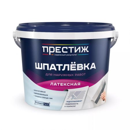Шпатлевка латексная Престиж для наружных работ 3 кг купить в магазине стройматериалов Евсей Павловский Посад с доставкой по Московской области, в города Павловский Посад, Электросталь, Дрезна, Ликино-Дулево, Орехово-Зуево, Шпатлевка латексная Престиж для наружных работ 3 кг каталог стройматериалов евсейстрой, заказ Шпатлевка латексная Престиж для наружных работ 3 кг на сайте с доставкой 