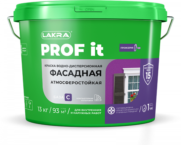 Краска фасадная Лакра База А PROF it цвет белый 14 кг купить в магазине стройматериалов Евсей Павловский Посад с доставкой по Московской области, в города Павловский Посад, Электросталь, Дрезна, Ликино-Дулево, Орехово-Зуево, Краска фасадная Лакра База А PROF it цвет белый 14 кг каталог стройматериалов евсейстрой, заказ Краска фасадная Лакра База А PROF it цвет белый 14 кг на сайте с доставкой 